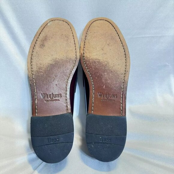 GH Bass Weejuns Shoes Mens Penny Loafers Burgundy Leather Slip On Classic 10.5 D - Picture 6 of 7